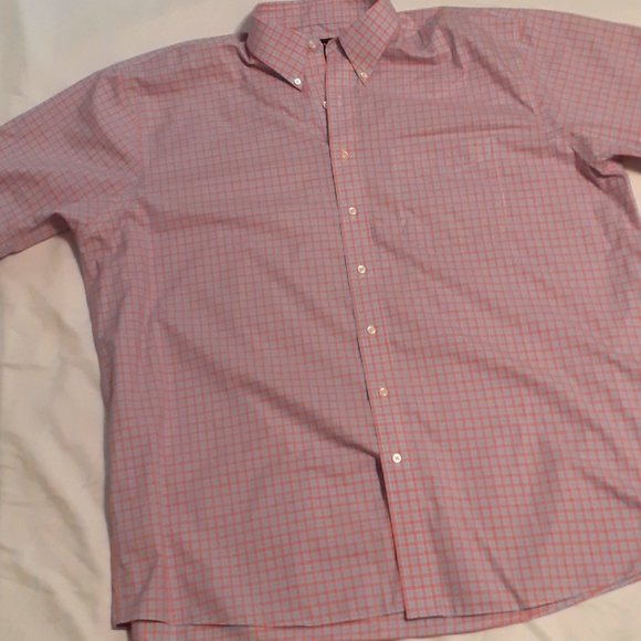 Jos. A. Bank TRAVELER SHIRT Size 2X short sleeves Pink and Blue Check - Picture 4 of 11